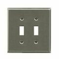 Atron Electro Atron Traditional Series Wallplate, 4-3/4 in L, 5 in W, 2-Gang, Metal, Satin Nickel 2167TTBN